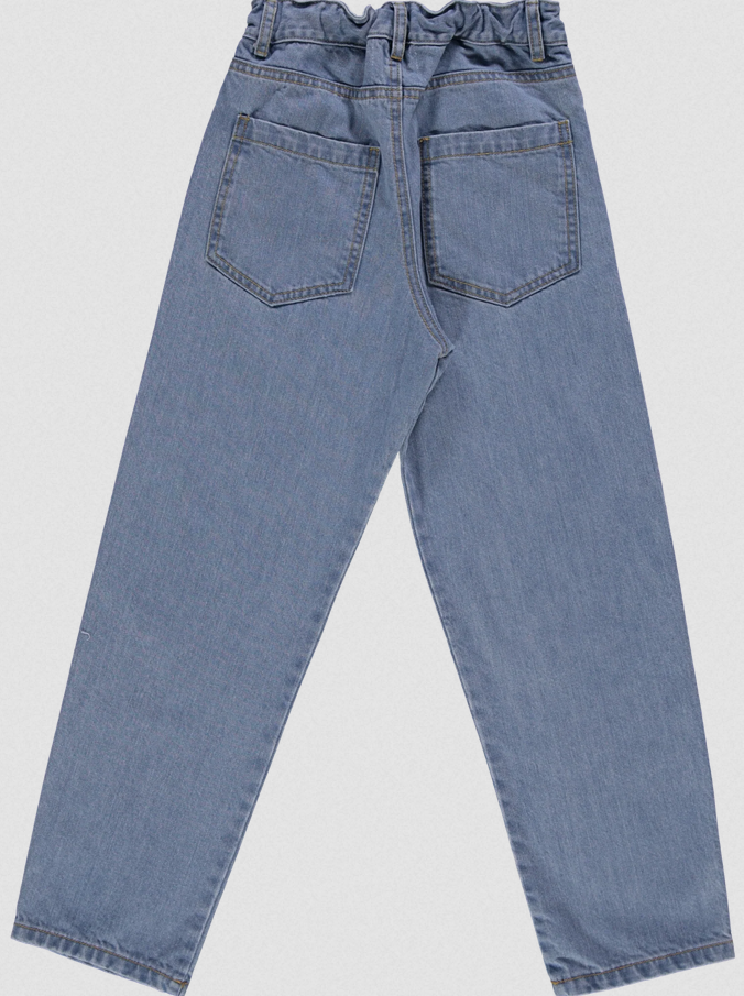 Pantalon Carotte Blue Denim, Poudre Organic