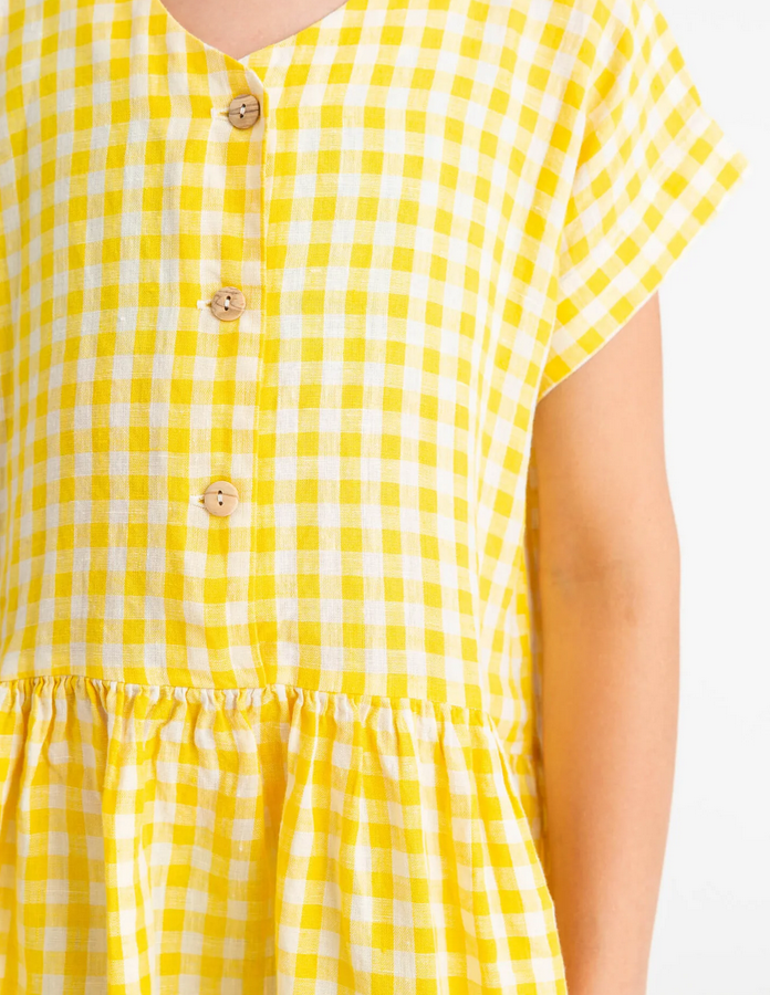 Robe simple vichy jaune, Matona