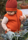 Gilet de promenade en laine bouillie avec zip, Disana