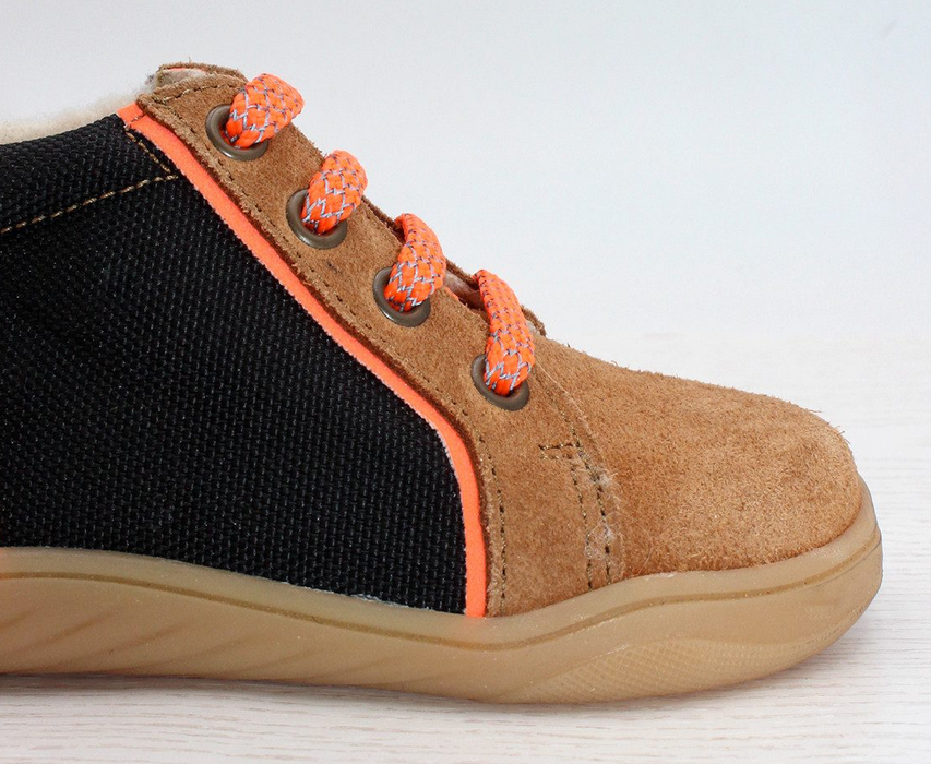 Chaussure enfants Mario avec fermeture velcro, chaussure pieds nus, Pololo