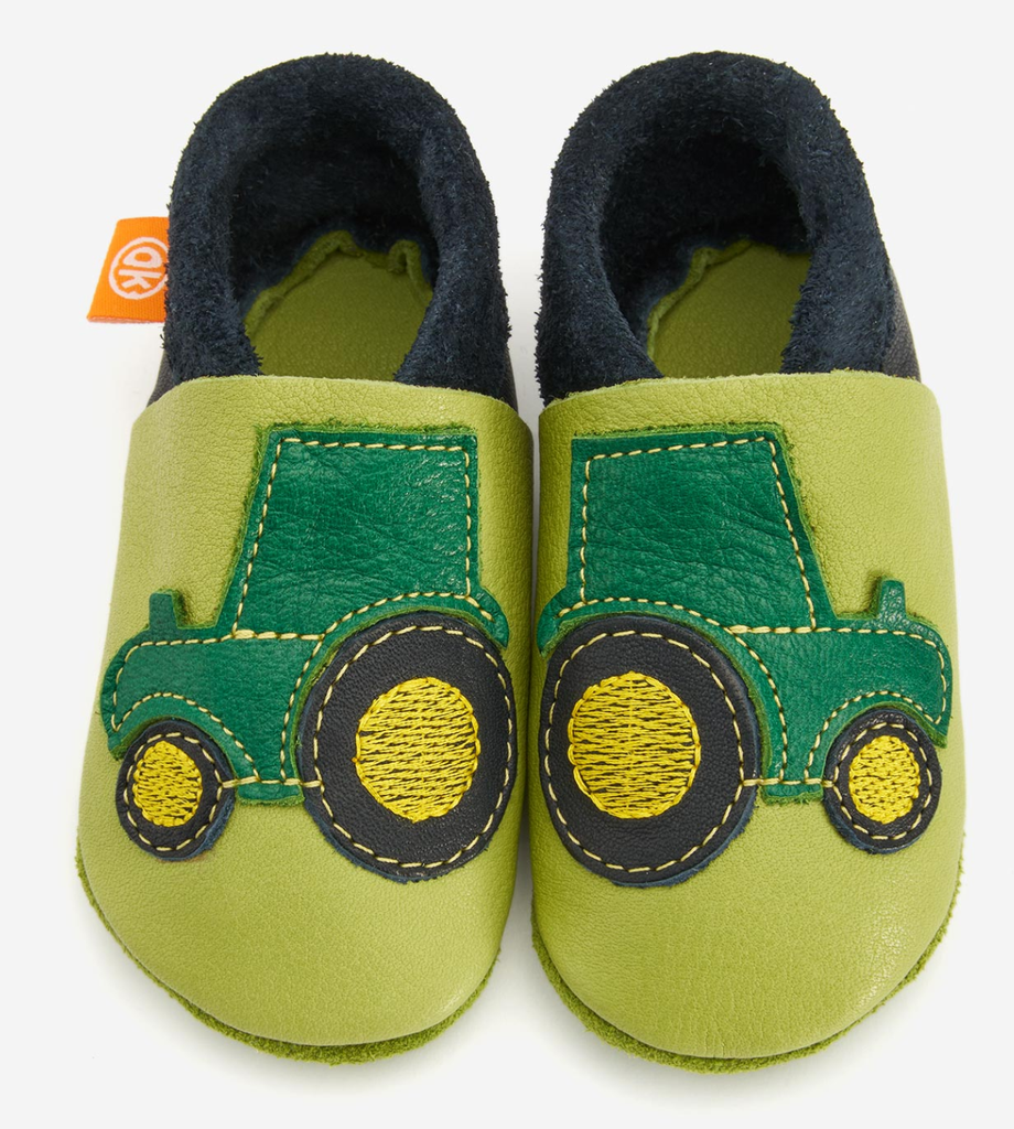 Pantoufles en cuir "Herbert der Trecker",Orangenkinder