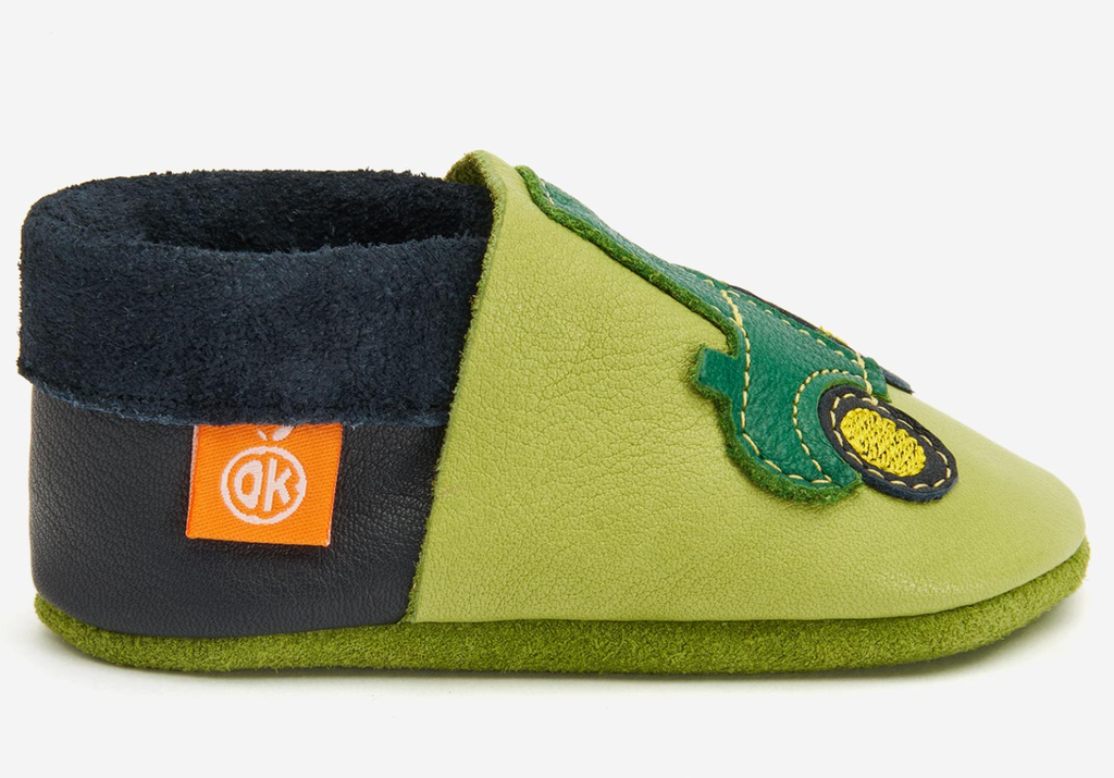 Pantoufles en cuir "Herbert der Trecker",Orangenkinder