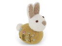 Sitzender Hase mit Blumenstickerei, ocker, GRY & SIF