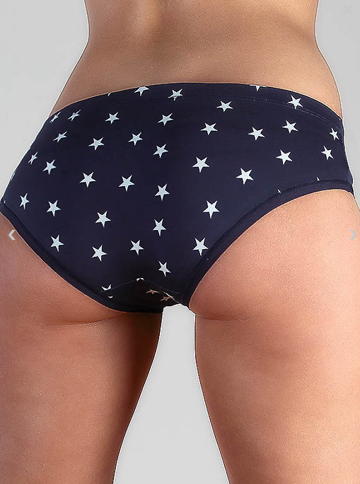 Damen-Hipster aus Bio-Baumwolle, Sterne, Albero-Natur