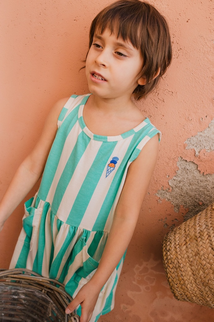 Ärmelloses Kleid mit Taschen "STRIPES & ICECREAM", LötieKids SS 25