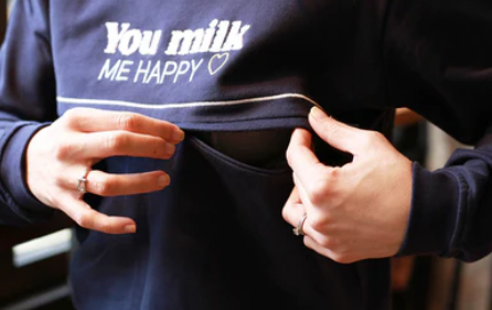 Sweat-shirt d'allaitement brodé "You Milk Me Happy", You & Milk