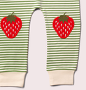 Pantalon bébé rayé avec patchs aux genoux et fraises, LGR