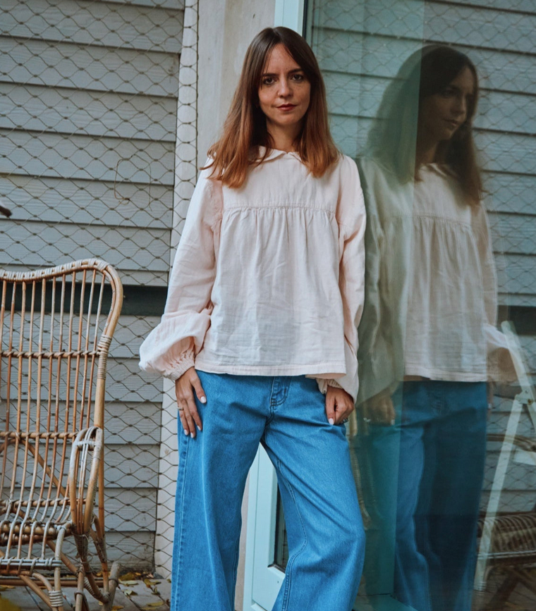 T-shirt Eglantine Pointelle, Poudre Organic (copie)