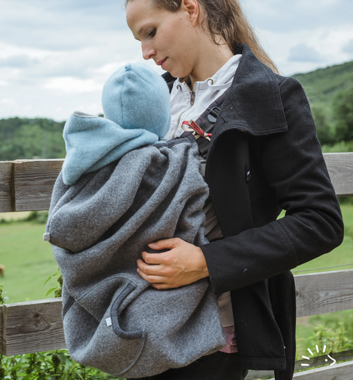 Housse de porte-bébé en laine bouillie, Popolini