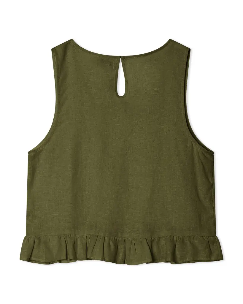 Matona-SS26-Flatlay-Women-Gatherd-Top-olive-2.webp