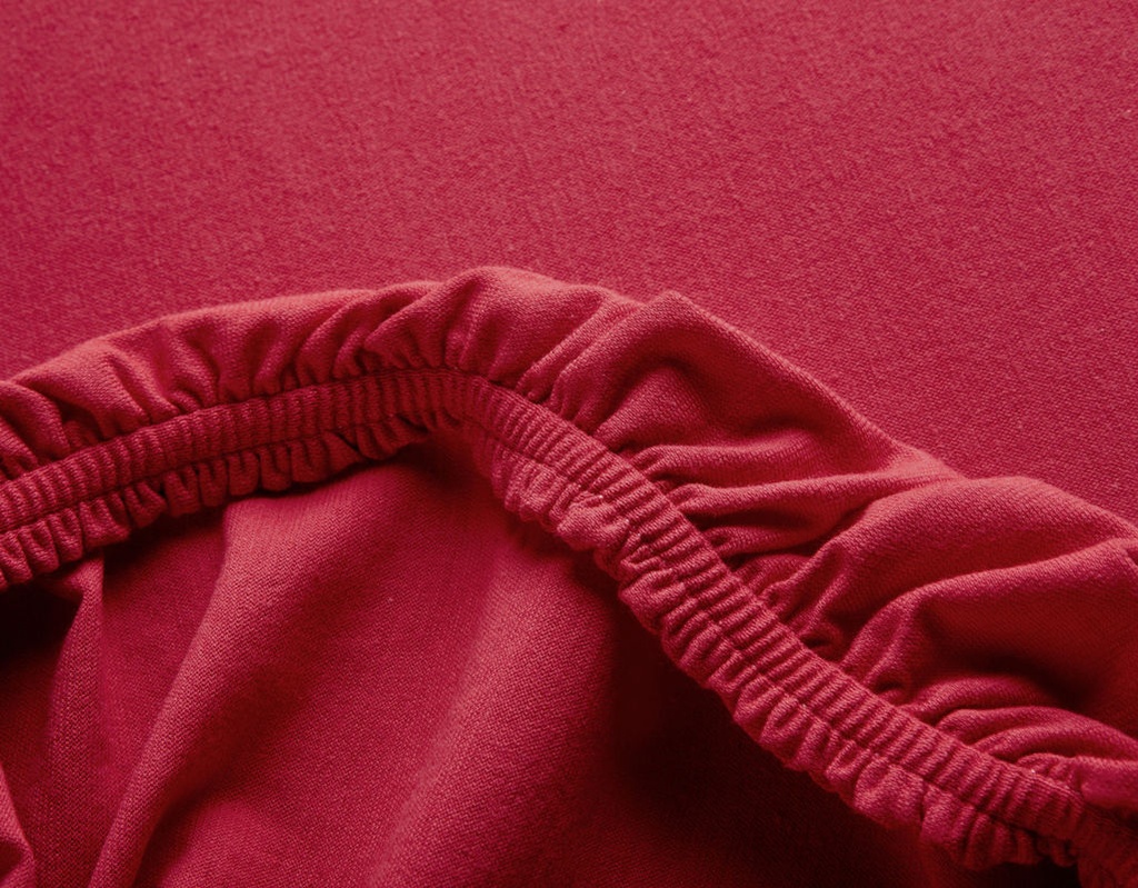 (Cotonea) Jersey-Spannbezug für Kindermatratzen, rot