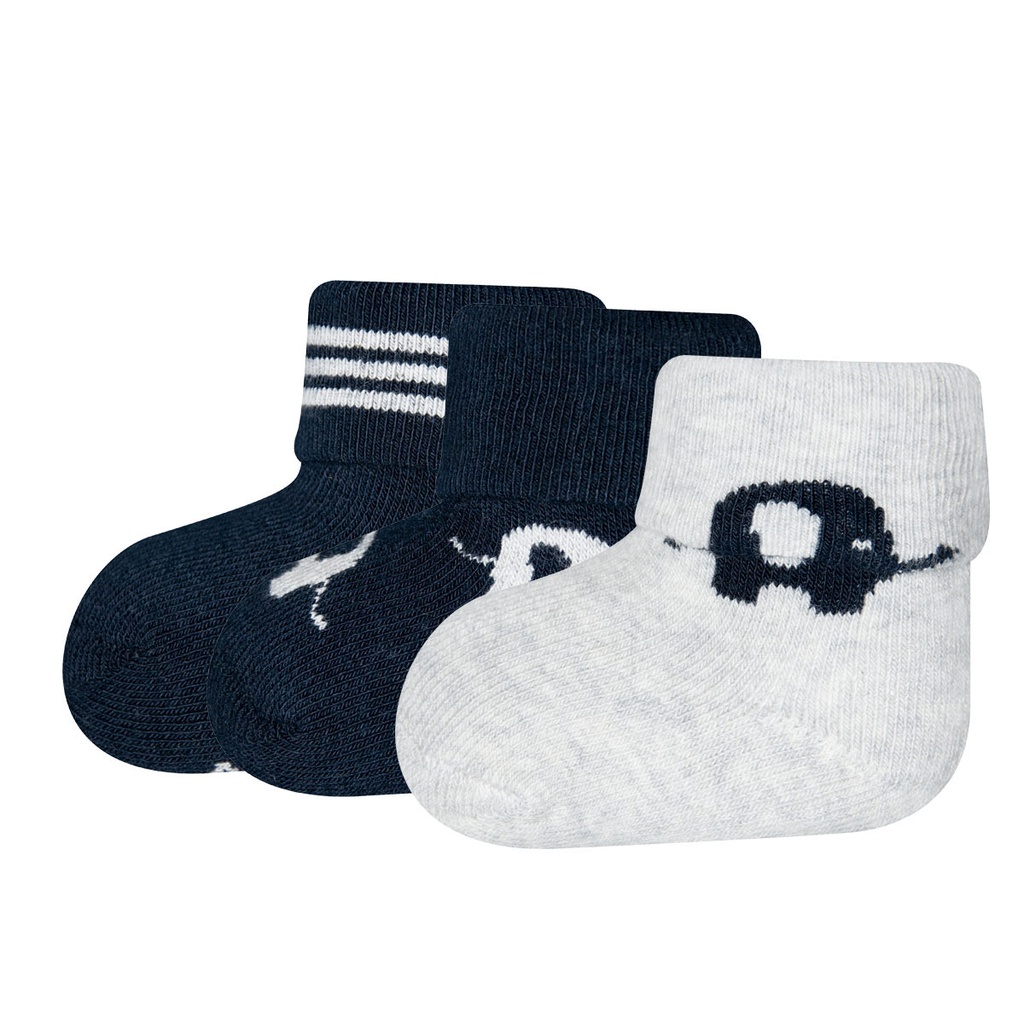 Lot de 3 paires de chaussettes bébé éléphant GOTS Ewers