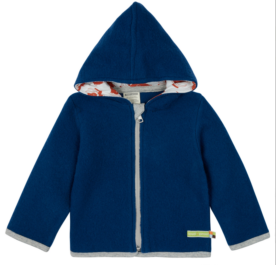 Baby Wollfleece Jacke, Loud + Proud 