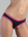 Slip mit Spitze - dunkelblau/rosa