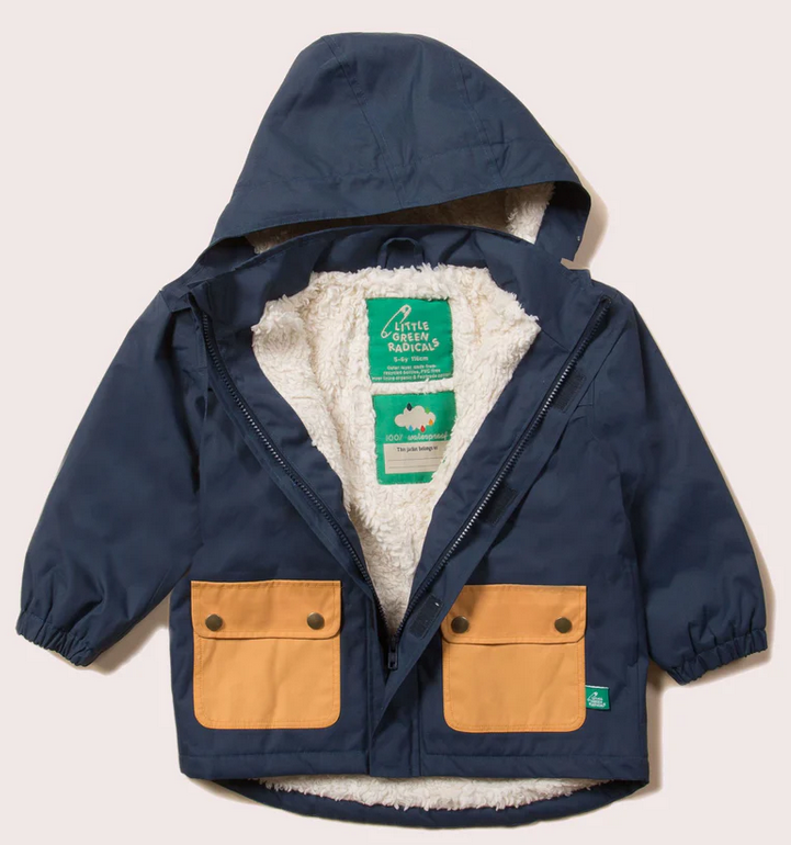 Manteau bébé d'hiver imperméable recyclé bleu marine, LGR