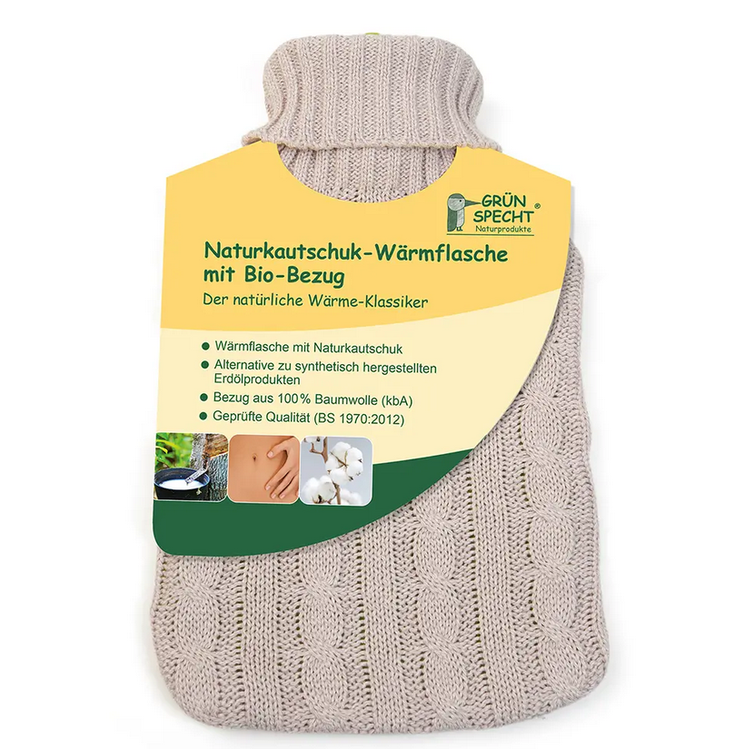 Naturkautschuk Wärmekisse mit Bio-Bezug, Grünspecht