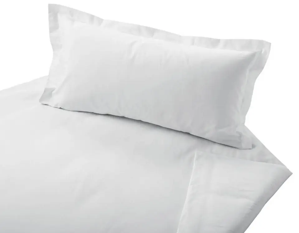 Linge de lit en satin fin biologique avec ourlet montant 135x200+80x80, Cotonea