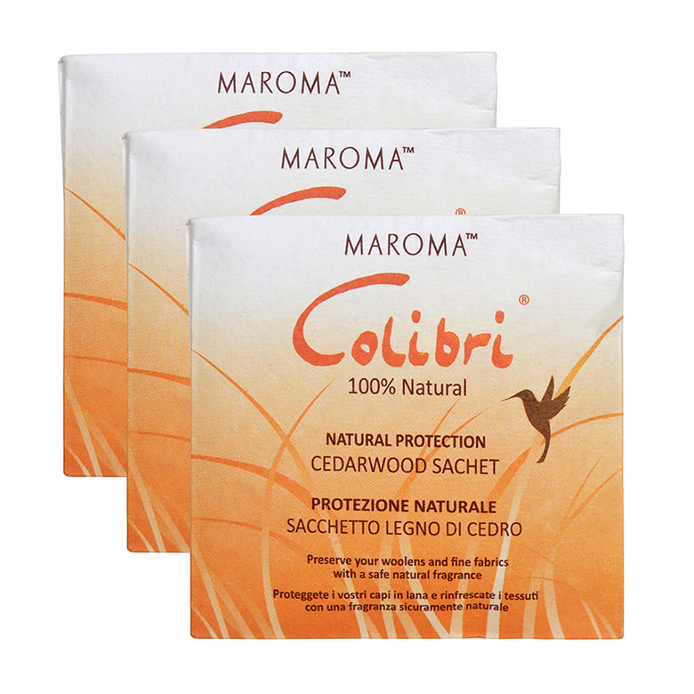 Colibri wardrobe sachets cedar (3 pcs), Maroma