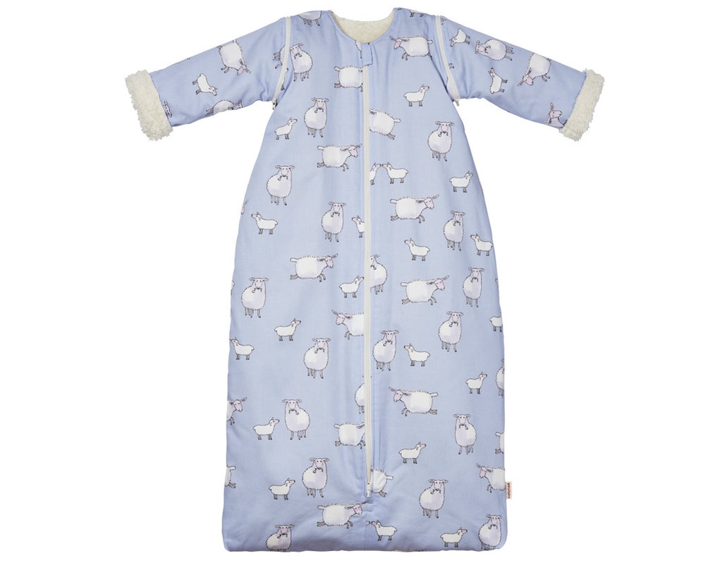 Sleeping bag with plush lining & detechable sleeves "Sheep", Cotonea