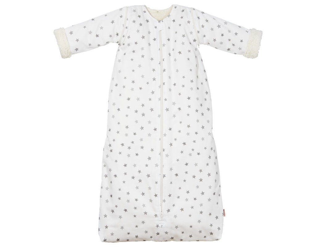 Sac de couchage avec doublure en peluche et manches amovibles "Etoiles", Cotonea