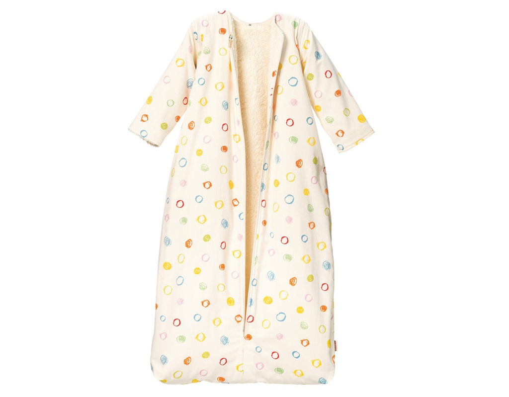Kinderschlafsack mit Plüsch-Futter und abnehmbaren Ärmeln "Kritzelkreise", Cotonea