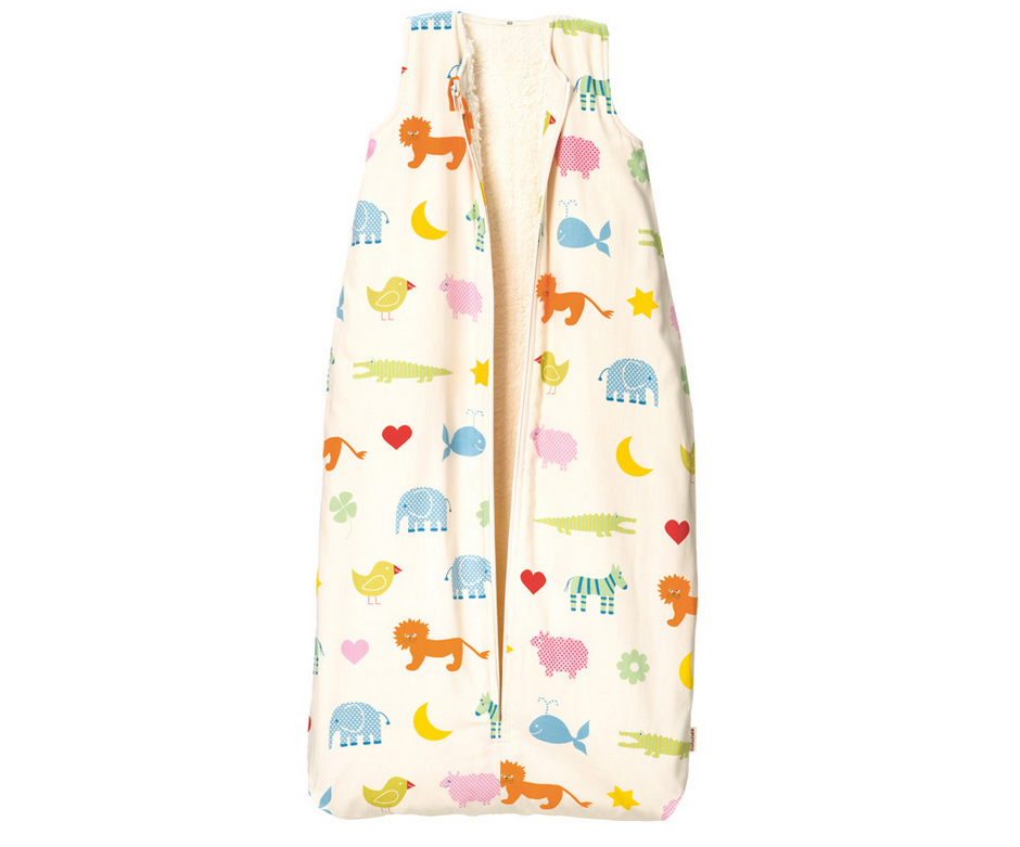 Sac de couchage pour enfants avec doublure en peluche "Arche de Noé" Cotonea