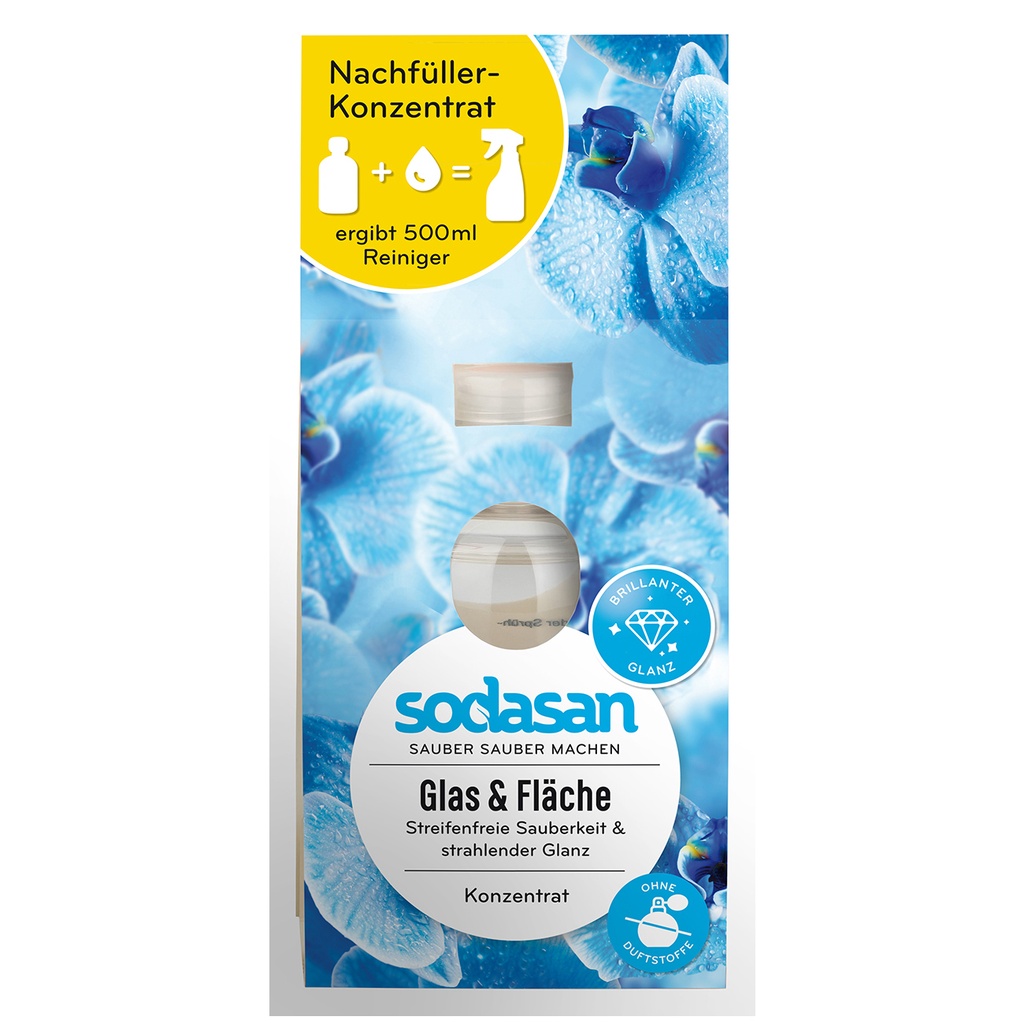 Glass & surface cleaner refill concentrate, Sodasan