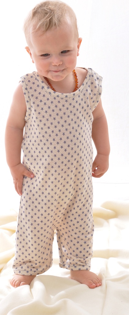Combinaison bébé étoiles soie bourrette, Alkena