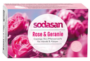 Organic bar soap Rose & Geranium, Sodasan 