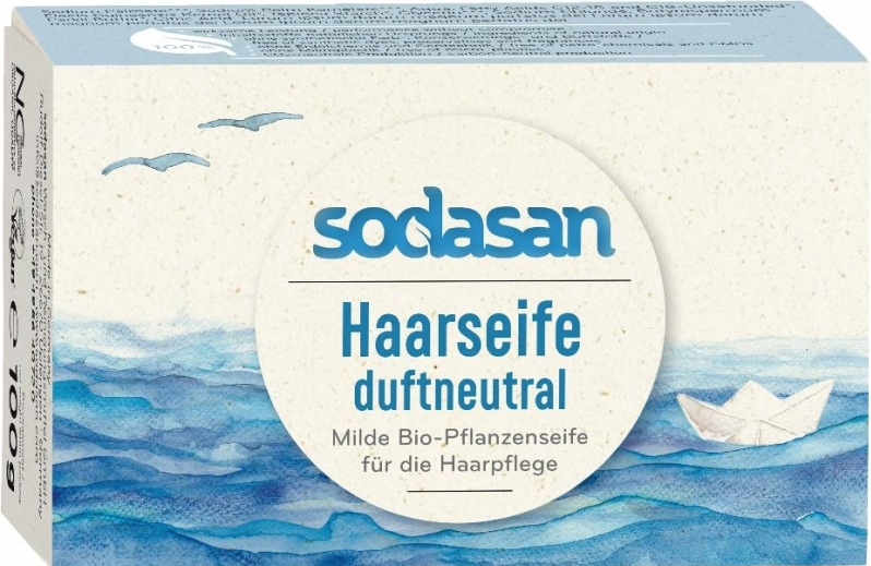 Organic hair soap, fragrance-free, Sodasan