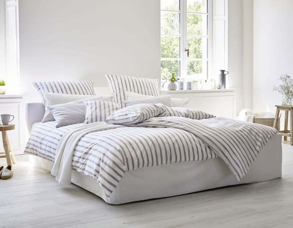 Literie en satin AQUARELL STREIFEN 135x200+80x80, Cotonea