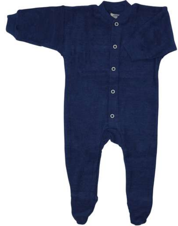 Baby Pyjama wolle/frottee mit Fuß, Cosilana