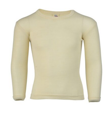 Undershirt long-sleeved wool/silk, nature, Engel