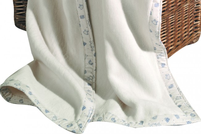 blanket with satin edging in BOBO and FANTASIA design , Prolana