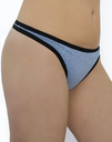 Slip tanga en coton bio, bleu denim, Albero-Natur