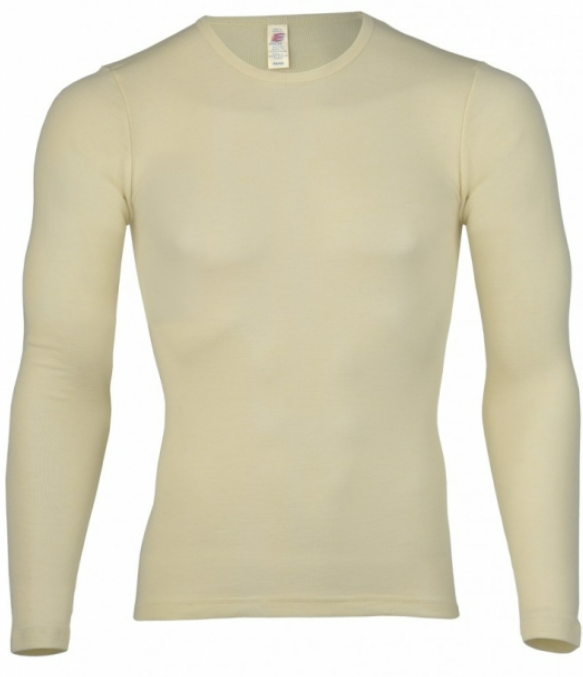 Men's long-sleeved shirt made of wool/silk, Engel