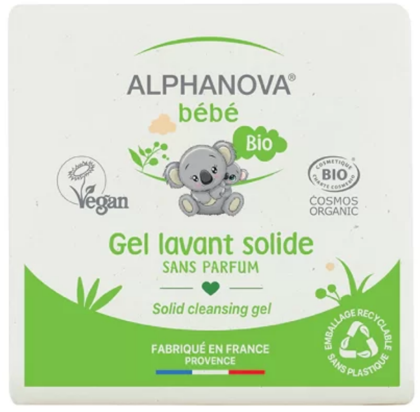 Gel lavant solide bébé surgras à l’huile d’olive BIO bébé, Alphanova