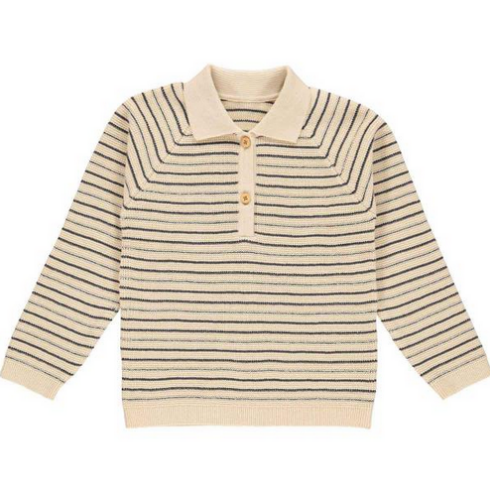 Knit stripe collar sweater, Müsli
