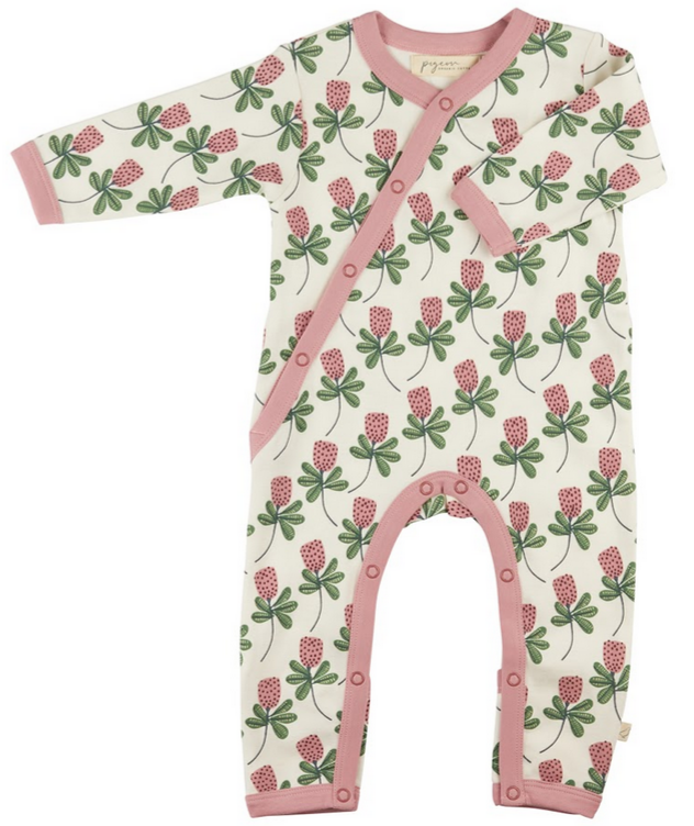 Pyjama Kimono gepunktetes Blume rosa, Pigeon organics