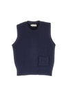 Coarse knit slipover marine, Halfen