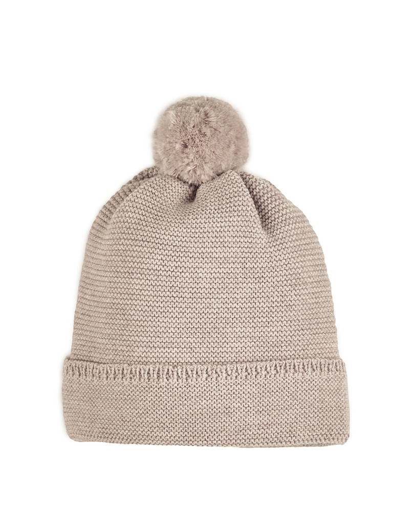 Bonnet à pompon en tricot one size, Halfen