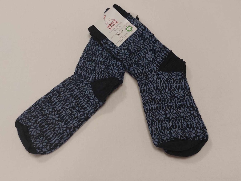 Chaussette maille fine motif étoiles, Hirsch natur