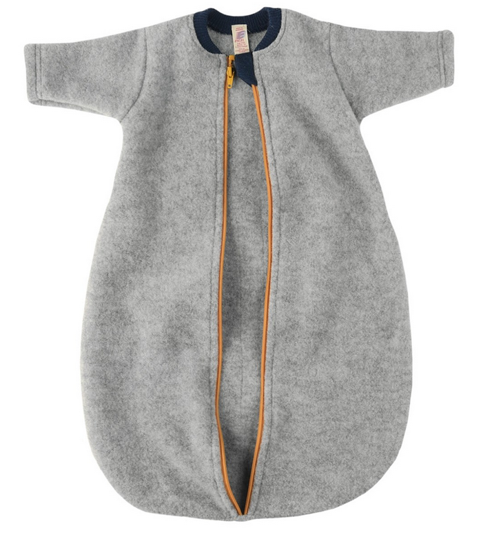Babyschlafsack langarm mit Reißverschluss aus Wolle , Engel 