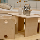 children's desk with two chairs, Holzkunst Holocher