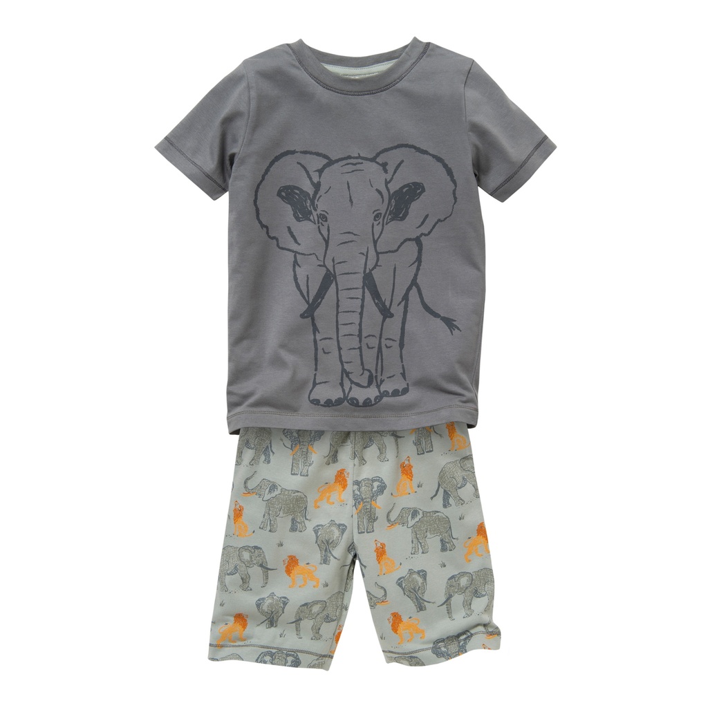 Pyjama kurz, grau / grün, PWO