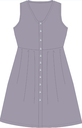Langes Kleid Paquerette Lavender Aura, Poudre Organic