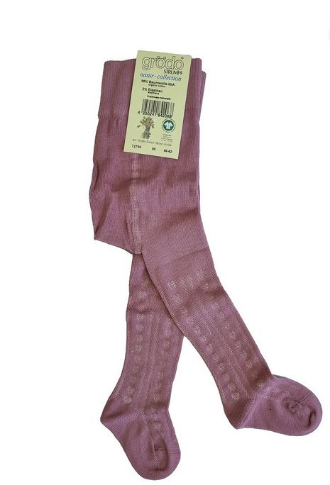 Collants bébé gris-rose avec coeurs