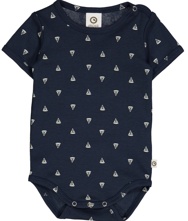 Short sleeve bodysuit sailboat, Müsli