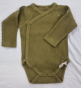 Long-sleeved wrap body ribbed Lierre Dijon , Poudre Organic