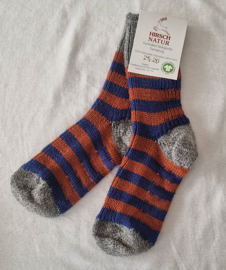 Socken aus 100 % Wolle, Hirsch-Natur